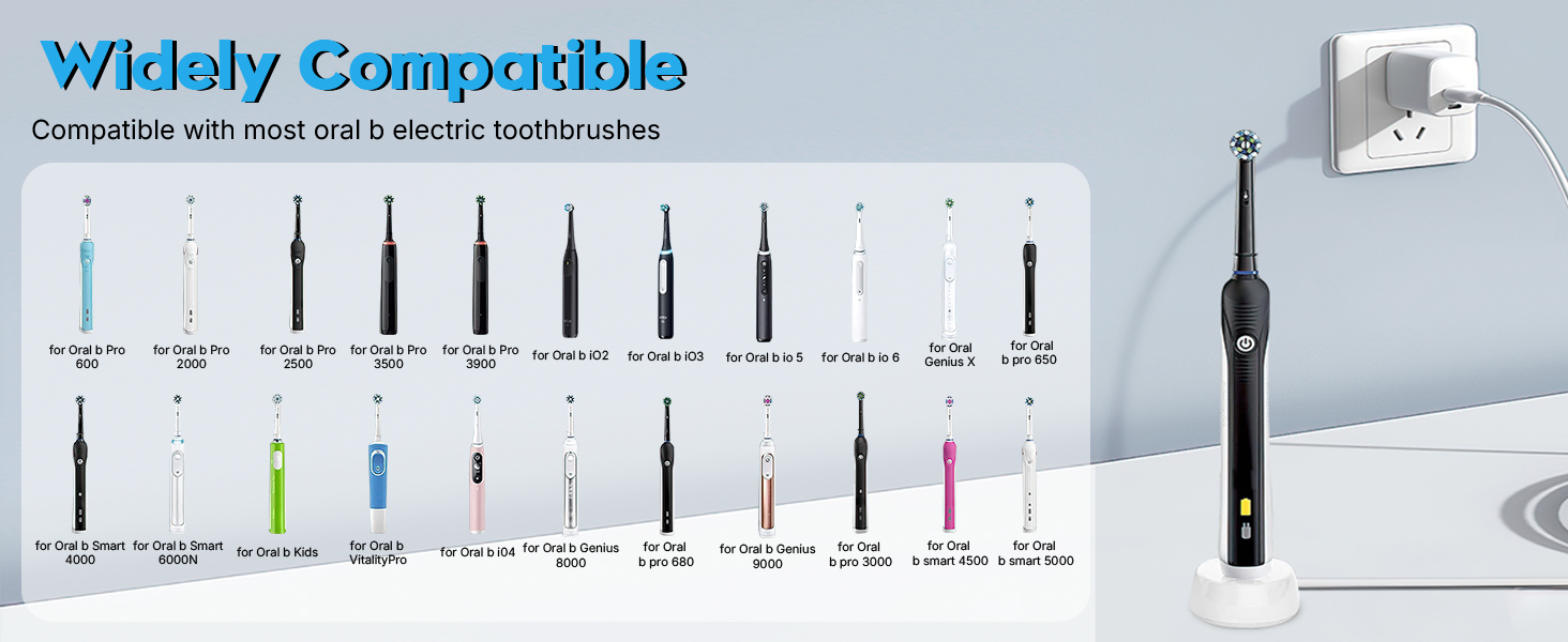 Charger for Oral B Electric Toothbrush iO2 iO3 iO4 iO5 iO6 Genius X 7500 Smart Pro Vitality