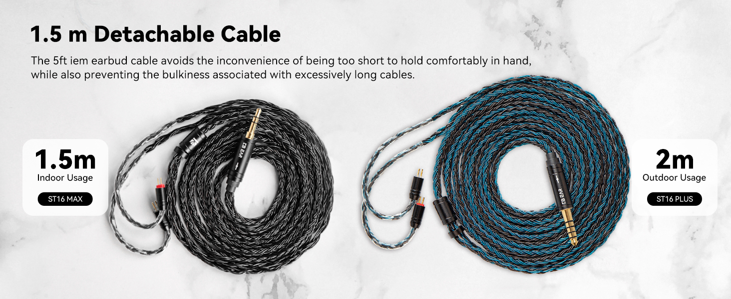 2 pin iem cable, in ear monitor cable, earbud wire