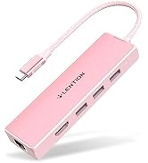 LENTION USB C Hub with Gigabit Ethernet Adapter, 4K HDMI, 3 USB 3.0 Port for MacBook Pro, New Mac...
