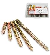 Matrelt 40 Pack 1/4-20" Hanger Bolts - 5 Sizes, 1-3 Inch Double Headed Bolts - Wood Dowel Screw, ...
