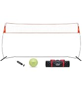 Portable Volleyball Net Outdoor, 18FT Freestanding Volleyball Practice Net with Adjustable Height...