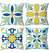 coclothy Outdoor Pillow Covers - 4 Pack Outdoor Pillow Covers 18x18 Waterproof PillowCovers for P...