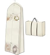 MISSLO Portable 70" Wedding Dress Garment Bag with Bride Tote Bag 8'' Gusseted Dress Bags for Gow...
