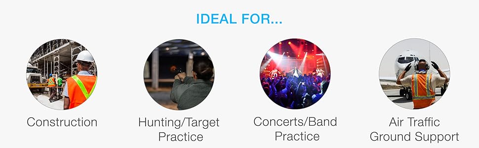 construction, hunting, target practice, concert, band practice, air traffic, ground support