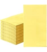 SietDESEO 50 Pieces Yellow Dinner Napkins 3-ply Guest Bathroom Napkins Disposable Hand Towels for...