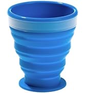 Collapsible Silicone Cup for Camping and Backpacking - Camping Dishware Gear Essentials in Blue (...