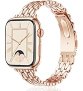 VISOOM Slim Gold Iwatch Bands Compatible With Apple Watch Bands 38/40/41/42/44/45/46mm Women - Th...