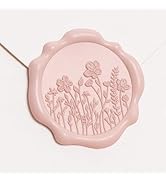 UNIQOOO Wildflower Wax Seal Stickers - Floral Wedding Invitation Envelope Seal Sticker, 50 Pcs Se...