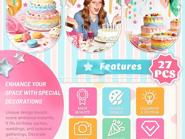 candyland Rainbow party decorations