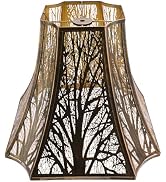 ALUCSET Metal Lamp Shade, Octagonal Cut Corner Lampshade 6.2×13×10.8" Large Antique Bronze and Go...