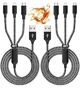 IDISON Multi Charging Cable(2Pack 4FT), 3 in 1 USB Charging Cable for Multiple Devices, Braided U...