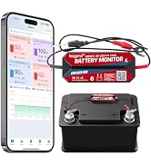leagend All-Round Battery Monitor, 6V/12V/24V Adaptable, IP67 Waterproof, Auto Alarm, 72-Day Logg...