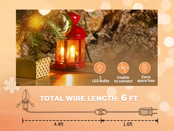 C7 Accessory Cord with 2 C7 Led Light Bulb