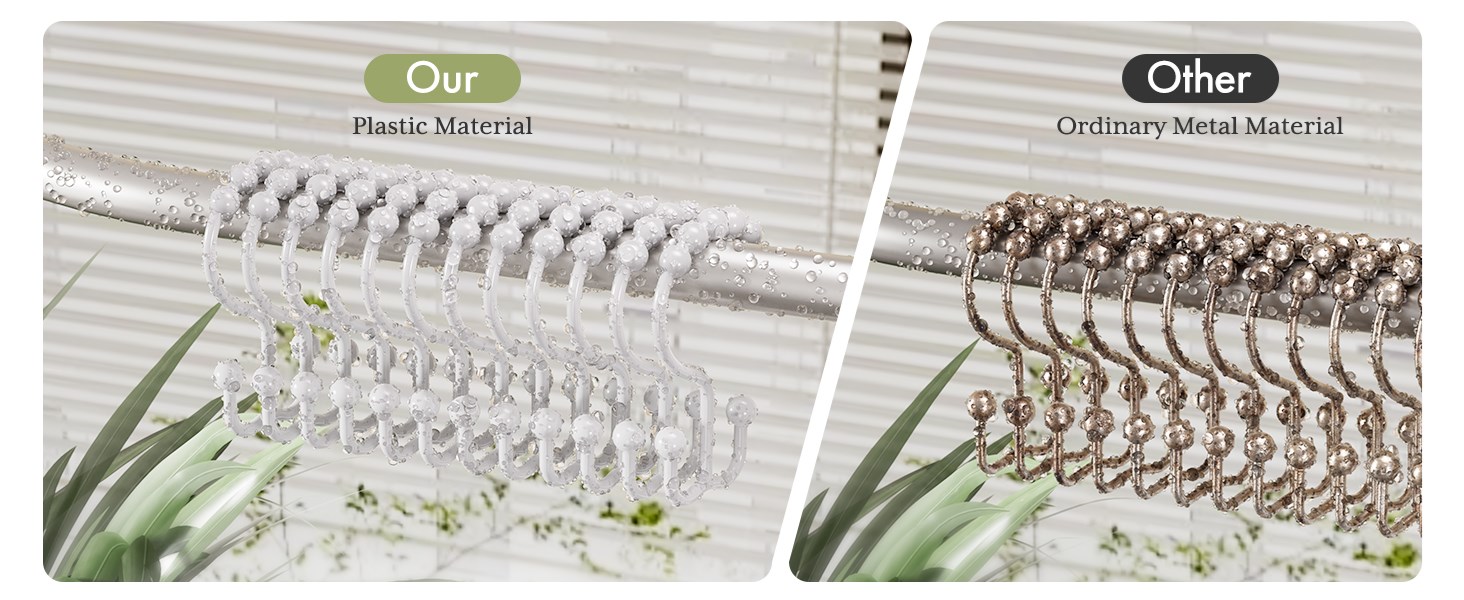 White Shower Curtain Hooks