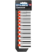PGROUP 10PCS 3/8” Drive Deep Socket Set, Metric(10mm-21mm), 6-Point, Cr-V Steel, Chrome Plated So...
