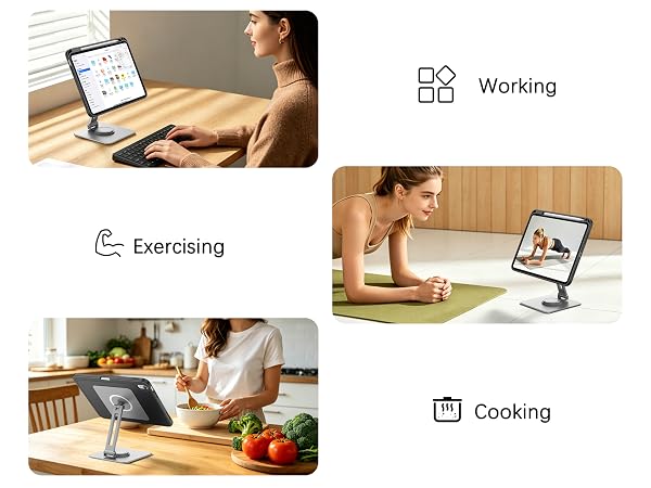 magnetic ipad a16 case for working exercising cooking playing anywhere