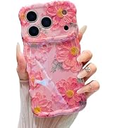 XIZYO Case for iPhone 18 Pro Max Oil Painting Flower-Pink Flower/Pink | Girly Cute Colorful Retro...