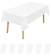 6 Pack Premium Disposable Plastic Tablecloth 54" x 108" Party Table Cloths Disposable for 6 to 8 ...