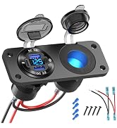 12V USB Outlet Marine Switch Panel Plug, PD3.0 and Dual QC3.0 USB Ports Aluminum Car Charger with...