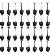 100Pcs Black Plastic Mini Ice Cream Spoons Dessert Shovels Pudding Yogurt Shovel Shape Spoons for...