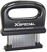 Deluxe Meat Tenderizer Tool 48 Blade Stainless Steel, Handle & Detachable Bottom Design - Easy to...