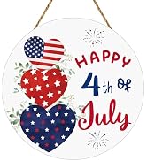 Patriotic Decorations 4th of July Wreaths for Front Door Red White and Blue Decorations Hearts Fi...
