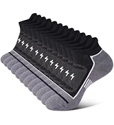 Cirorld Mens Ankle Running Socks, Athletic Cushioned Low Cut Moisture Wicking Cotton Short Sports...