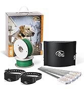 SportDOG Brand Rechargeable In-Ground Fence System for 2 Dogs - Waterproof, Rechargeable Collar w...