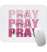 UTELKA Pink Mouse Pad Aesthetic Christian Small Mouse Pads for Desk, Cute Mousepad, Pray Over it ...