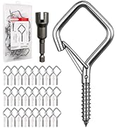 Foundrain 24 PCS 2.2 Inch Screw Eye Hooks with Locking Latch Design, Rust Resistant 304 Stainless...