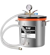 PB Motor Tech 3 Gallon Stainless Steel Vacuum Chamber with Tempered Glass Lid, 12L Degassing Cham...