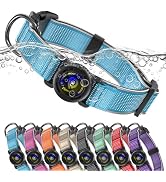 ZiperTag for Airtag Dog Collar with Air Tag Holder Waterproof, Ultra-Reflective, Nylon Padded wit...