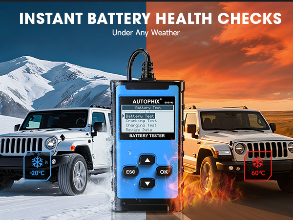 AUTOPHIX BAS100 Car Battery Tester 24V 12V Automotive Alternator Tester Battery Load Tester