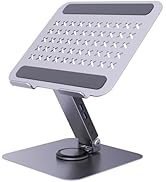 EJAY Laptop Stand with 10Gbps USB Hub, 360 Rotating Computer Riser with 2 USB-A 2 USB-C 3.2 Ports...