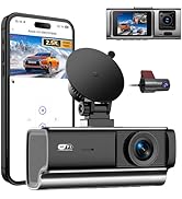 3 Channel 4K Dash Cam with 5GHz WiFi & APP Control, 2.5K+1080P+1080P Front Inside and Rear, Tripl...