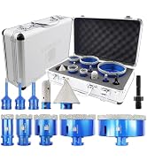 BRSCHNITT Diamond Core Drill Bit Set - 6/6/8/25/35/50/75/100mm Tile Hole Saw Kit for Porcelain Ti...