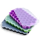 Ice Cube Trays for Freezer with Lid-Silicone Ice Cube Tray with Lid Ice Maker 3 Pack Multicolor, ...