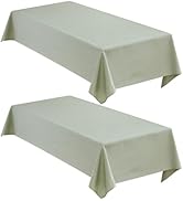 Maymiss Faux Linen Tablecloths for Rectangle Tables, 2 Pack Burlap Textured Table Cloths Washable...