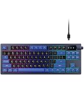 GAMDIAS Hermes E7 Wired Gasket 75% RGB Mechanical Keyboard, Volumn Control Knob, Hot Swappable Li...
