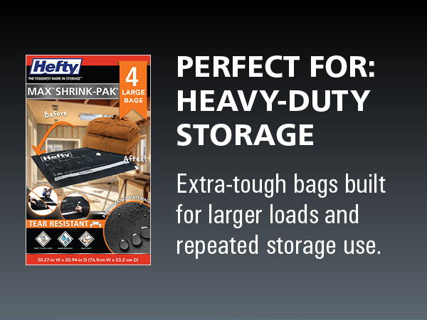 Heavy-duty storage bags for large loads and repeated use