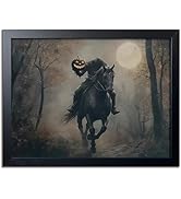 ARKZSHO Wood Frame Canvas Poster Wall Art Halloween Wall Decor