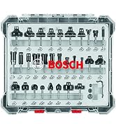 BOSCH RBS030MBS 30-Piece (Universally Compatible Accessory) Carbide-Tipped Wood Router Bit Assort...