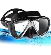 Snorkel Diving Mask Panoramic HD Swim Mask, Anti-Fog Scuba Diving Goggles,Tempered Glass Dive Mas...