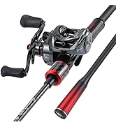 Sougayilang Baitcasting Fishing Rod and Reel Combo, Medium 6'/7' Low Profile with SuperPolymer Ha...
