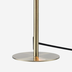 Luna Matte Blue and Matte Gold Desk Lamp Base Close-Up