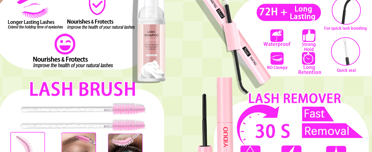 YIDUO Lashes Clusters Kit 1846Pcs Bulk Packs Volume False Eyelash Extensions
