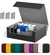 UAONO Trading Card Storage Box, Holds 1800 Sleeved Cards with 10 Dividers & 3 Stoppers, Magnetic ...