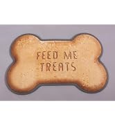Casaido Dog Food Mat, Bone Shaped Water Absorbent Pet Food Mat, Non Slip Placemat for Pets Bowl a...