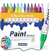 DAPAWIN Oil Based Paint Pen: Permanent Paint Marker, Quick-Dry, Waterproof Paint Set of 24 for Me...