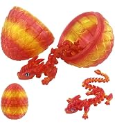 3D Printed Dragon Eggs with Dragon Inside, Articulated Dragons Toy with Eyes, Mystery Crystal Fid...